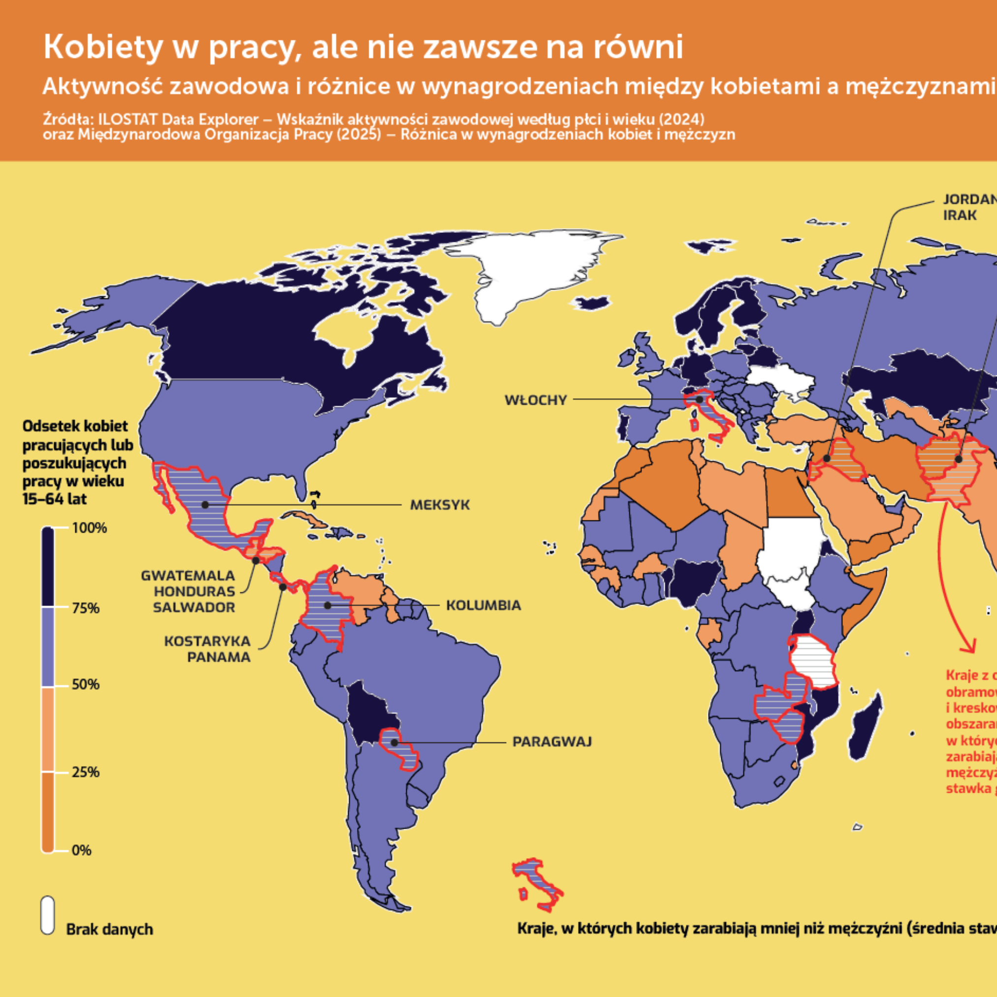 Wizualizacja mapy „Kobiety w pracy, ale nie zawsze na równi”